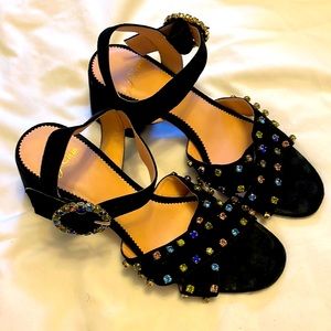 J. Crew Black Suade Sandals